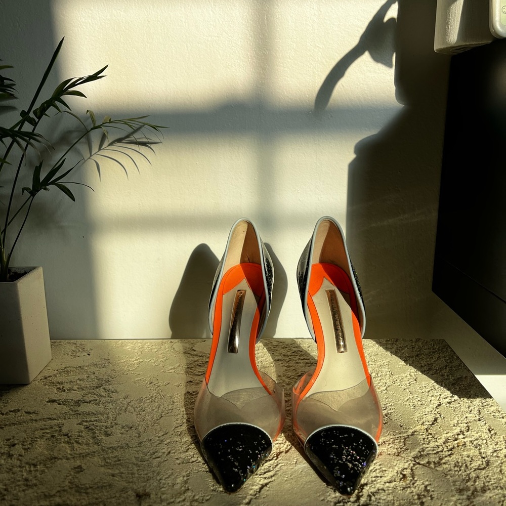 Sophia Webster PVC + glitter pumps